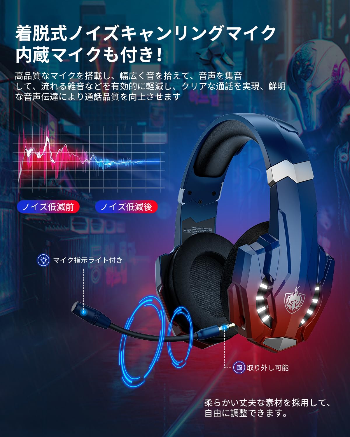 Amazon.co.jp: ゲーミングヘッドセット無線 有線 両用 2.4GHz 7.1ch